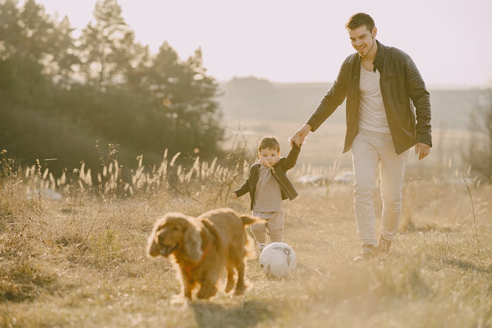 Parent and child enjoying time outdoors